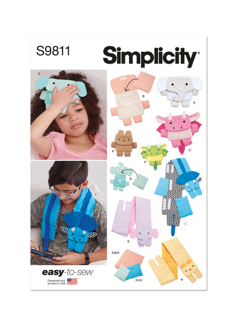 Simplicity Sewing Pattern Children's Warm or Cool Packs and Covers - S9811 - Size - One Size (U)