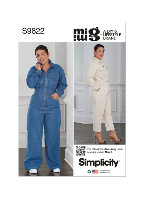Simplicity Sewing Pattern Misses' Jumpsuits by Mimi G Style - S9822 - 8-16 or 18-26 (D)