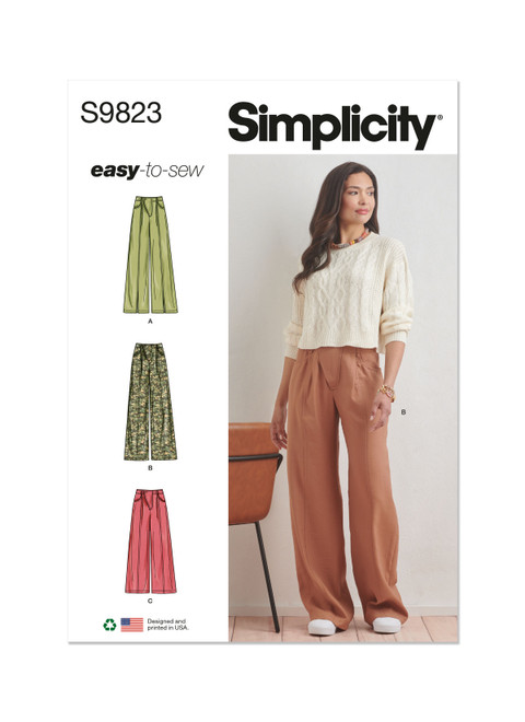 Simplicity Sewing Pattern Misses' Pants - S9823 - 6-14 or 16-24 (U)