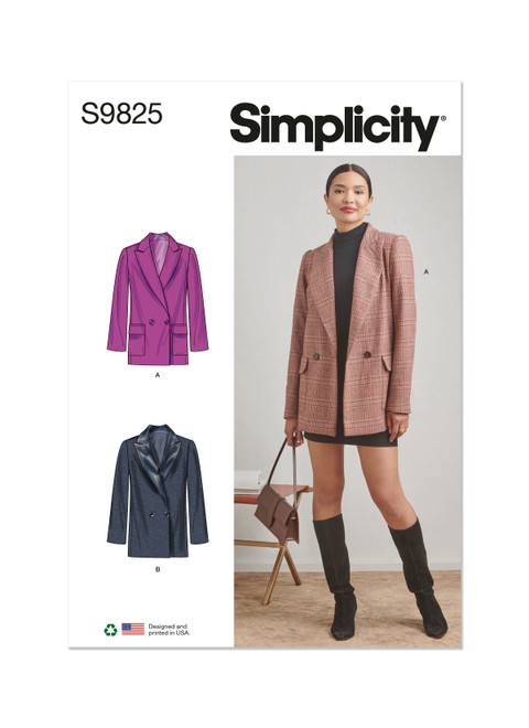 Simplicity Sewing Pattern Misses' Jackets - S9825 - 8-16 or 18-26 (A,L,N)