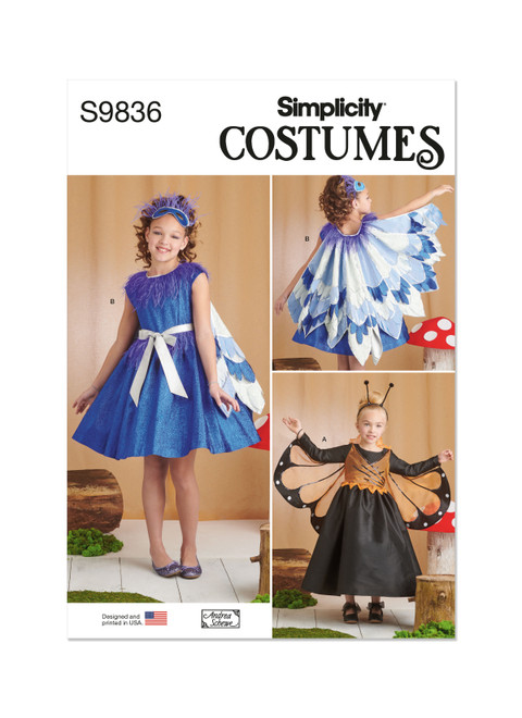 Simplicity Sewing Pattern Children's and Girls' Costumes by Andrea Schewe Designs - S9836 - 3-6 or 7-14 (U)