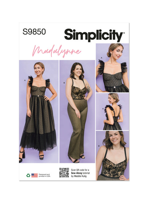 Simplicity Sewing Pattern Misses' and Women's Dress and Jumpsuit by Madalynne Intimates - S9850 - XS-XL or 1X-5X (D)
