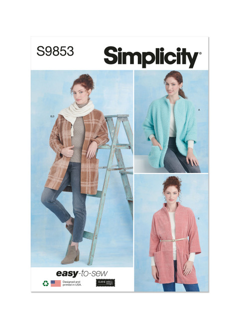Simplicity Sewing Pattern Misses' Coats and Scarf by Elaine Heigl Designs - S9853 - Size - XS-XXL (D)