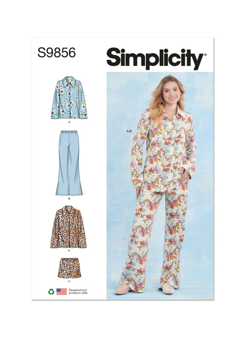 Simplicity Sewing Pattern Misses' Sleepwear - S9856 - Size - XS-XXL (U)