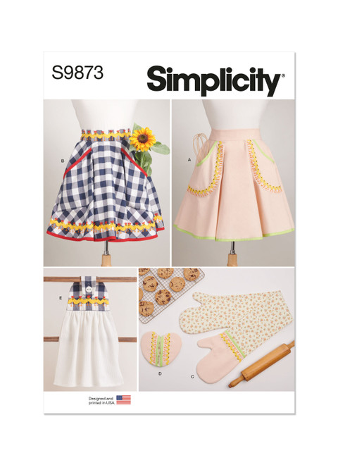 Simplicity Sewing Pattern Apron and Kitchen Accessories - S9873 - Size - S,M,L (U)