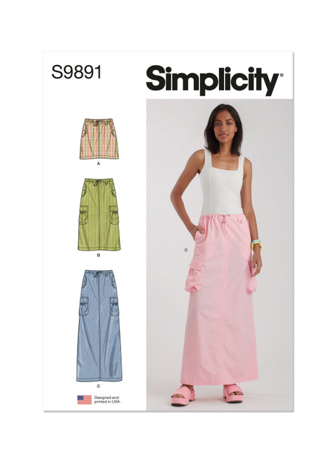 Simplicity Sewing Pattern Misses' Skirt In Three Lengths - S9891 - 6-14 or 16-24 (U)