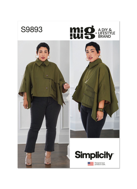 Simplicity Sewing Pattern Misses' Cape By Mimi G Style - S9893 - Size - XS-XXL (D)