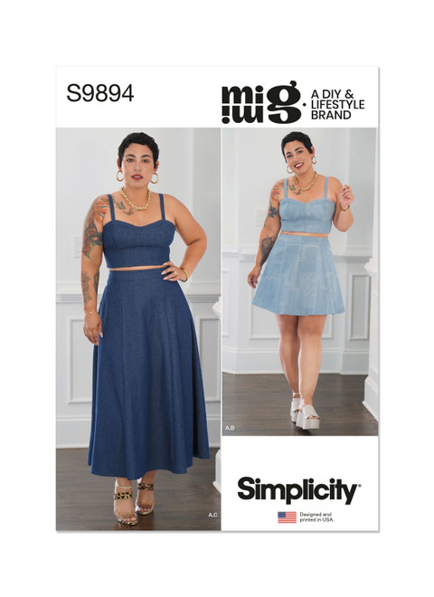 Simplicity Sewing Pattern Misses' and Women's Top and Skirt in Two Lengths By Mimi G Style - S9894 - 10-18 or 20w-28w (D)