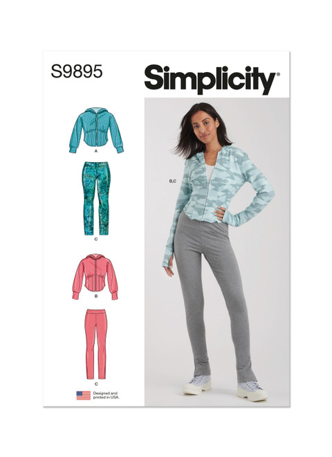 Simplicity Sewing Pattern Misses' and Women's Jacket and Knit Leggings - S9895 - 10-18 or 20w-28w or 30w-38w (A,L,N)