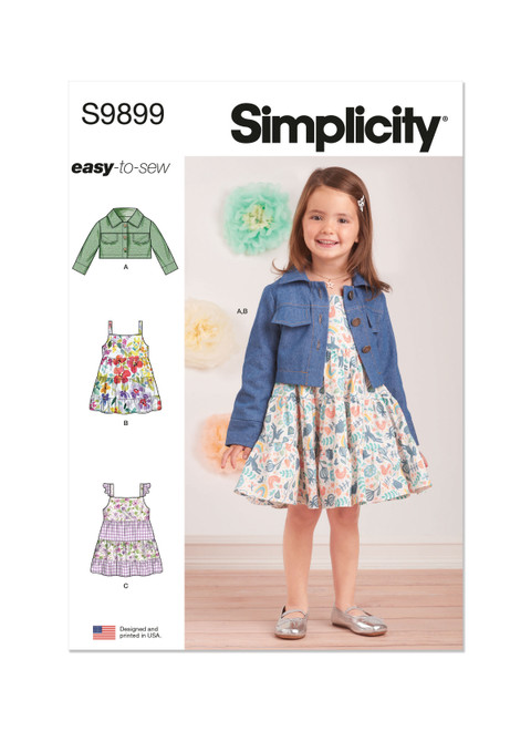 Simplicity Sewing Pattern Toddlers' Jacket and Dresses - S9899 - Size - 1/2-4 (K)