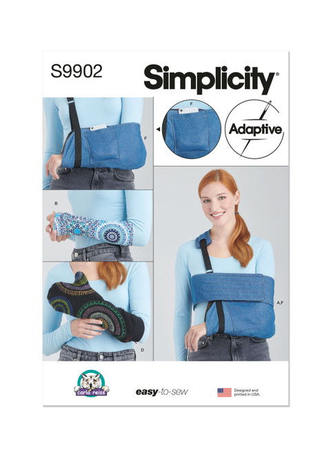 Simplicity Sewing Pattern Wrap, Sleeves and Mitt in Two Sizes and Sling By Carla Reiss Design - S9902 - Size - XS-L (D)