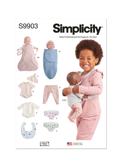 Simplicity Sewing Pattern 15? Doll Clothes and Accessories By Andrea Schewe Designs - S9903 - Size - One Size (D)