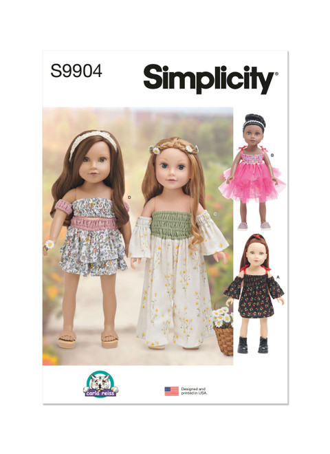 Simplicity Sewing Pattern 18" Doll Clothes By Carla Reiss Design - S9904 - Size - One Size (D)