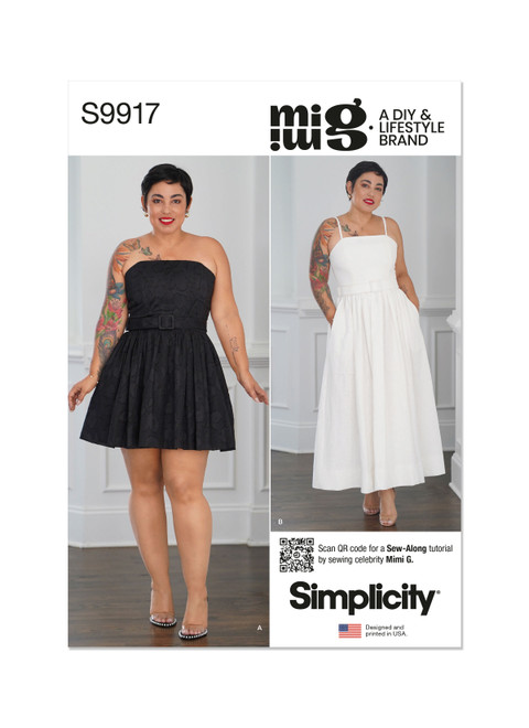 Simplicity Sewing Pattern Misses' Dresses and Belt by Mimi G Style - S9917 - 8-16 or 18-26 (D)