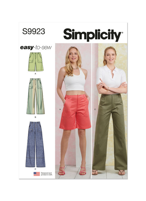 Simplicity Sewing Pattern Misses' Pants in Two Lengths and Shorts - S9923 - 8-16 or 18-26 (U)