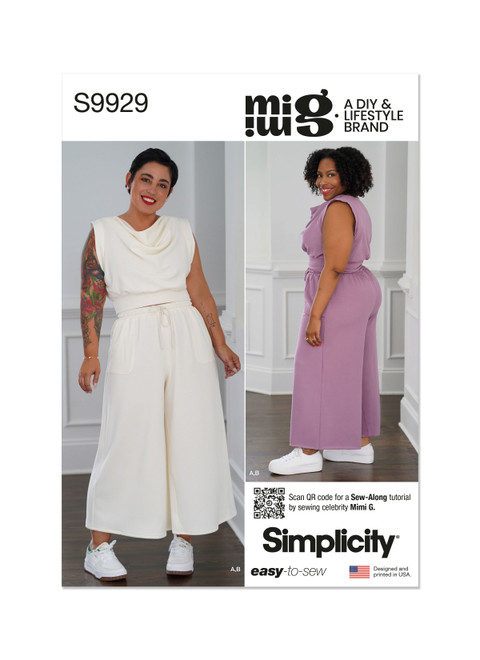 Simplicity Sewing Pattern Misses' and Women's Lounge Set by Mimi G Style - S9929 - XS-XL or 1X-5X (D)