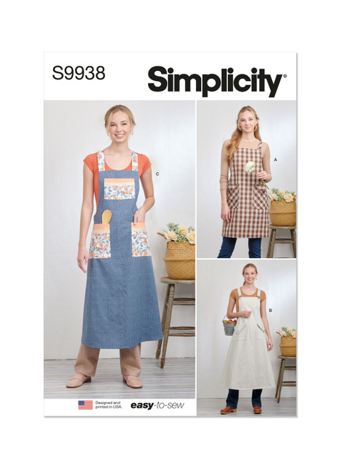 Simplicity Sewing Pattern Misses' Pullover Aprons - S9938 - Size - XS-XL (U)