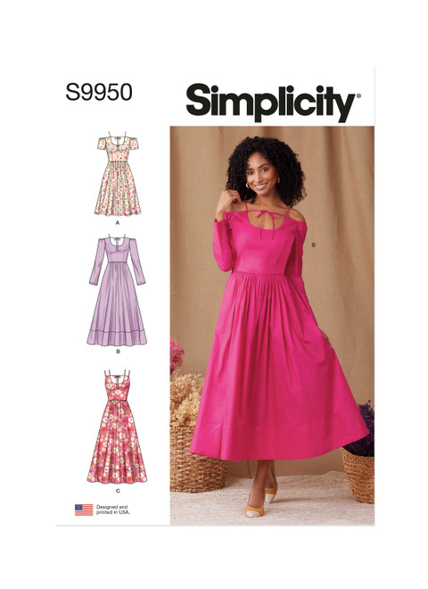 Simplicity Sewing Pattern Misses' Dress with Sleeve and Length Variations - S9950 - 8-16 or 18-26 (A,L,N)