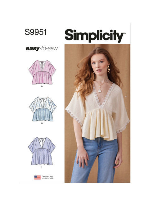 Simplicity Sewing Pattern Misses' Top In Two Lengths - S9951 - 8-16 or 18-26 (U)