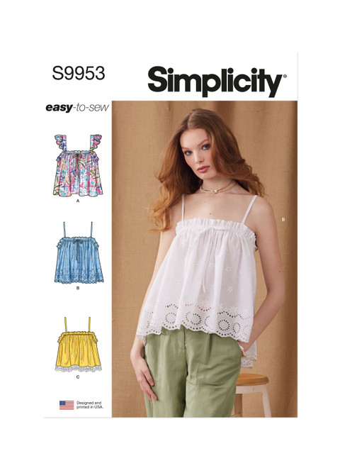 Simplicity Sewing Pattern Misses' Tops - S9953 - 4-12 or 14-22 (U)