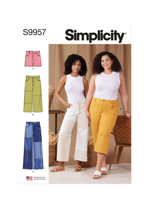 Simplicity Sewing Pattern Misses' and Women's Shorts and Pants - S9957 - 10-18 or 20w-28w (U)