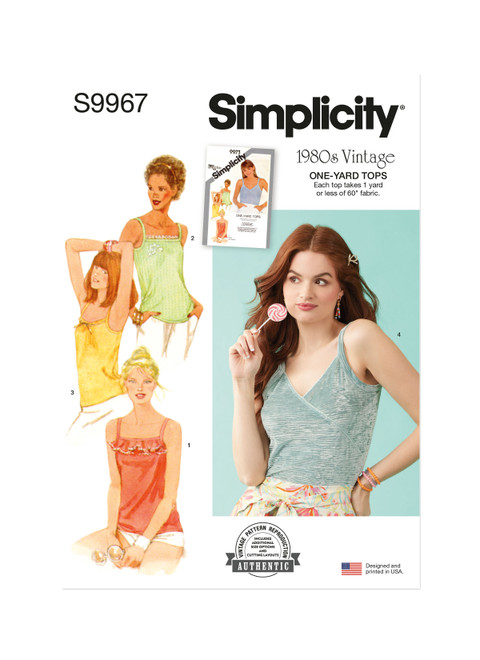 Simplicity Sewing Pattern 1980s Misses' Pullover Knit Tops - S9967 - Size - 6-14 (D)