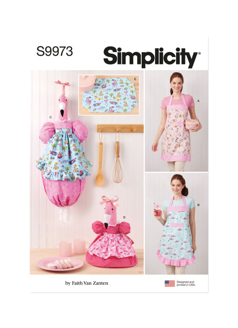 Simplicity Sewing Pattern Aprons and Kitchen Décor by Faith Van Zanten - S9973 - Size - One Size (D)
