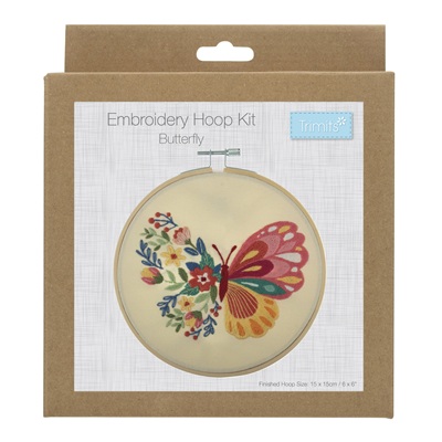 Embroidery Kit with Hoop: Butterfly  - TCK043