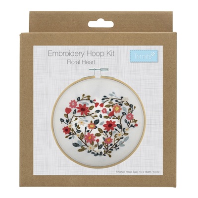 Embroidery Kit with Hoop: Floral Heart  - TCK045