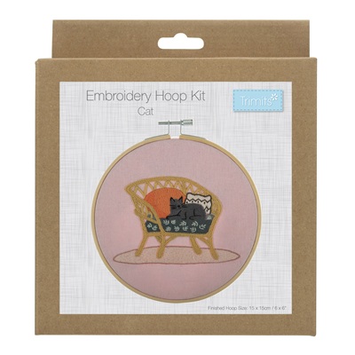 Embroidery Kit with Hoop: Cat (Chair) - TCK046