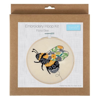 Embroidery Kit with Hoop: Floral Bee - TCK051