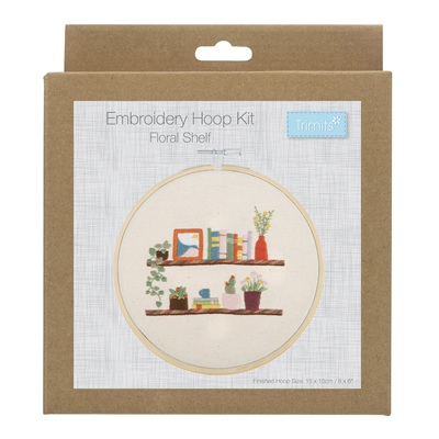 Embroidery Kit with Hoop: Floral Shelf  - TCK064
