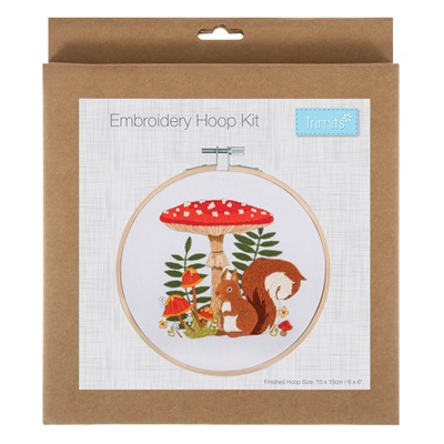 Embroidery Kit with Hoop: Toadstool Squirrel - TCK078