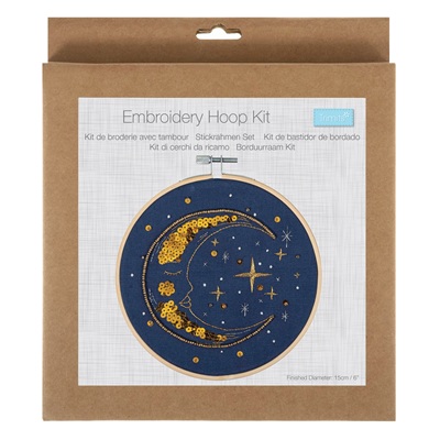 Embroidery Kit with Hoop: Moon - TCK090