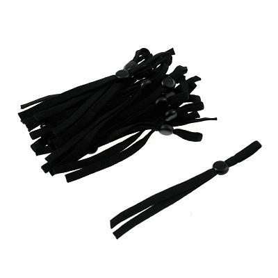 Mask Elastic - Pre Cut with Adjusters - TME002 Black - Pack of 20