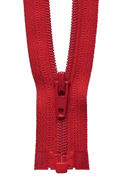 Light-Weight Open End Zip - 519 Red - (Peach Tag)   (This is a special order item allow 2 days)