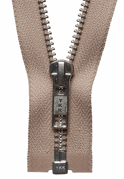 Nickel Free Metal Open End Zip - 573 Fawn - (Grey Tag)