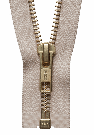 Brass Metal Open End Zip - 572 Beige - (Gold Tag)