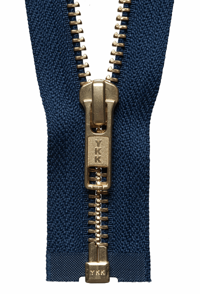 Brass Metal Open End Zip - 919 Navy - (Gold Tag)