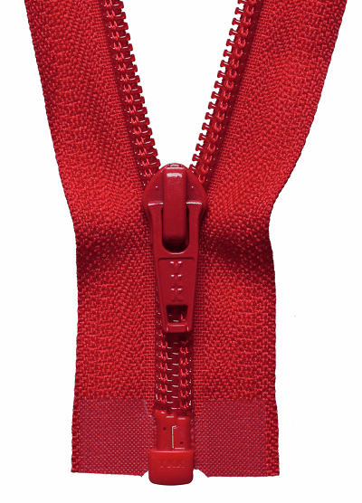 Nylon Open End Zip - Red 519 (Blue Tag)