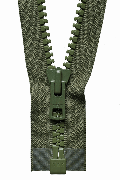 Vislon Heavyweight Open End Zip - Khaki 566 - (Lt Green Tag) 