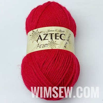 Aztec Aran with Alpaca 100g - AL7 Red