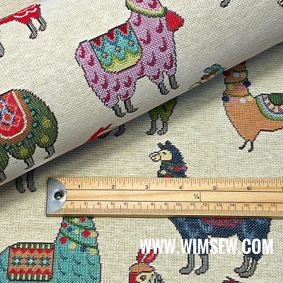 'Tapestry' Furnishing Fabric - Big Llamas 