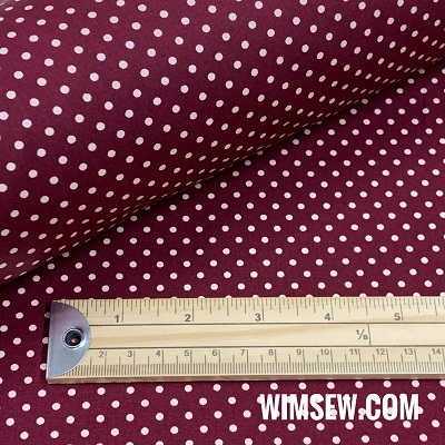 100% Cotton Poplin Polka-Dot - Burgundy (OD)  CP0009burgundy