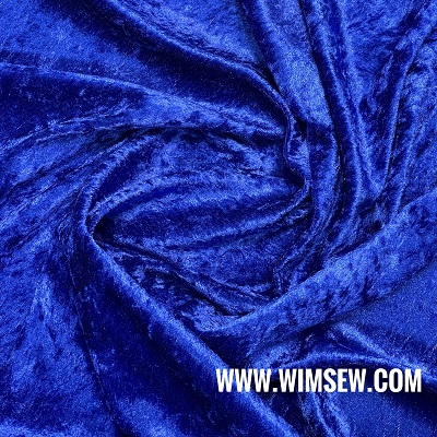 100% Polyester Crushed Velvet - Royal - E3roy