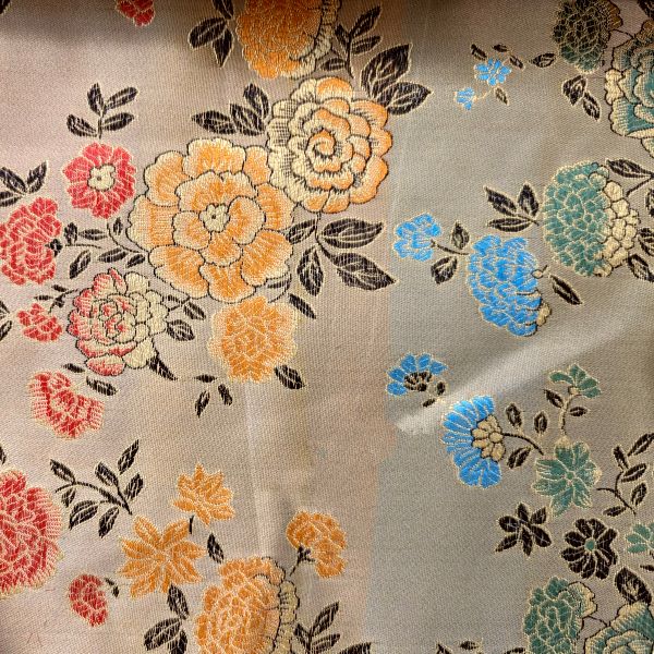 Chinese Brocade 100% Polyester - E3 Gold Floral