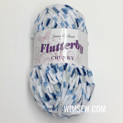 100g Flutterby Chunky (Chenille) - B13 Lt Blue/Dk Blue