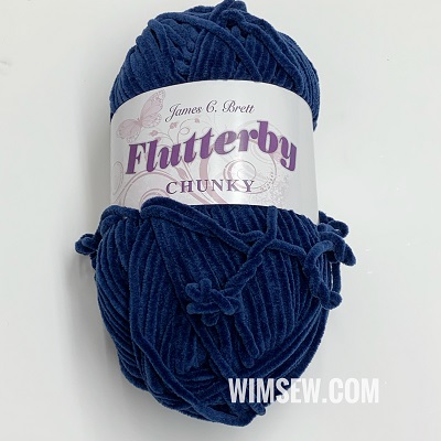 100g Flutterby Chunky (Chenille) - B32 Navy 