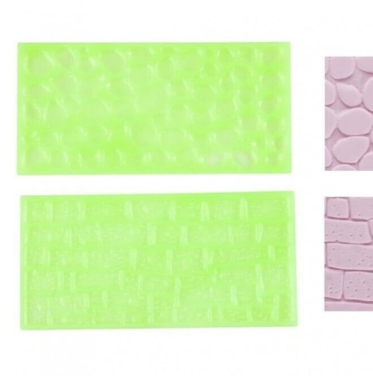 FMM 'Stone Wall & Cobblestone' Impression Mats Set 2 (Y13)