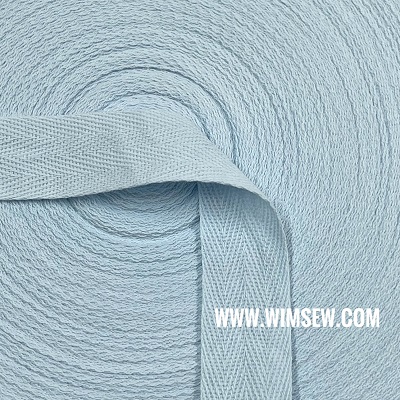 Herringbone Tape Pale Blue 25mm - 1m (SAU)